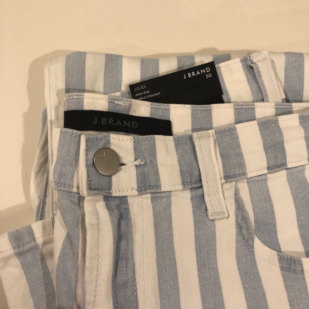 J Brand Jules High Rise Striped Denim NWT - Picture 3 of 5